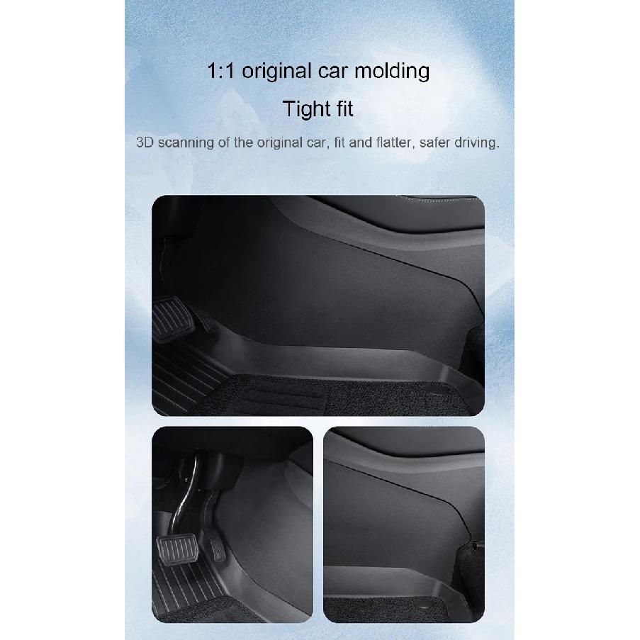 Для Tesla Model 3 Highland 2024 Центральный кожаный коврик для ног Model 3/Y 2021-2023 Водонепроницаемый коврик из TPE с обеих сторон центральной консоли