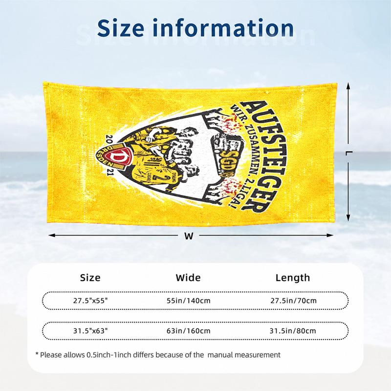 Dynamo Dresden Microfiber Beach Towel Quick Dry Sand Free Lightweight Beach Towels for Travel Swimming Camping