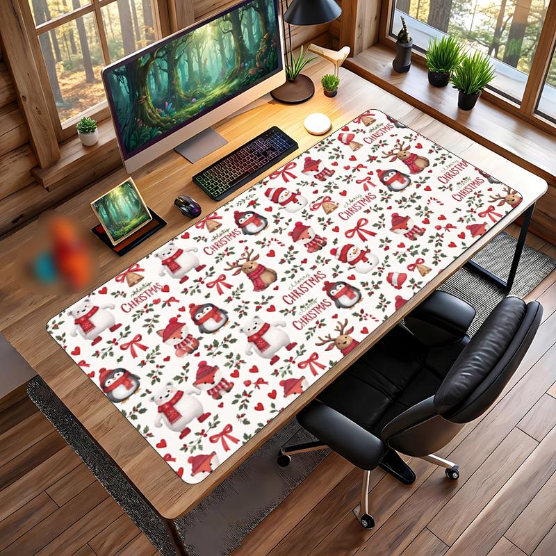 Christmas Printed Mouse Pad Non Slip Desk Mat For Office Gaming Home Use Holiday Gift