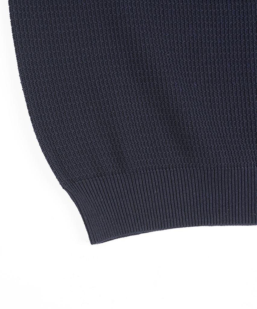 BIRBANTE Summer Washable Essential Collared Knit - Dark Navy
