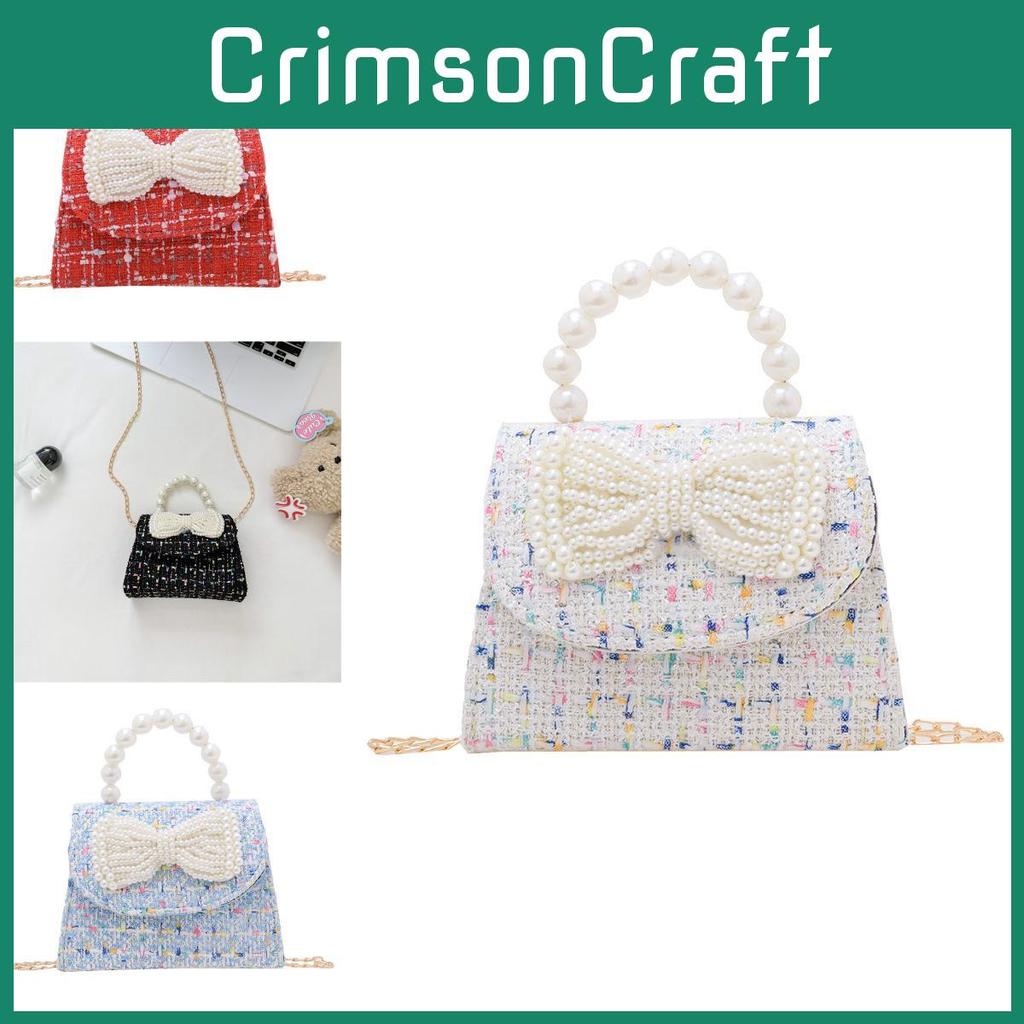 Trendy And Versatile Children's Crossbody Bag With Cute Pearl Bow Perfect For Any Occasion