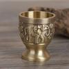 Чашка для байцзю Чашка на один глоток Ретро Бронзовый бокал-кубок Чашка для байцзю Рельефный Гравированный бокал для крепких напитков Креативный маленький бокал