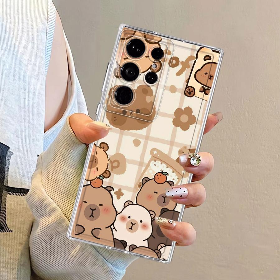Cute Cartoon Capy Case for Samsung Galaxy S26 S22 FE Note 20 Ultra 10 S25 Edge S23 Ultra S20 Plus S21 S24 Phone Cover