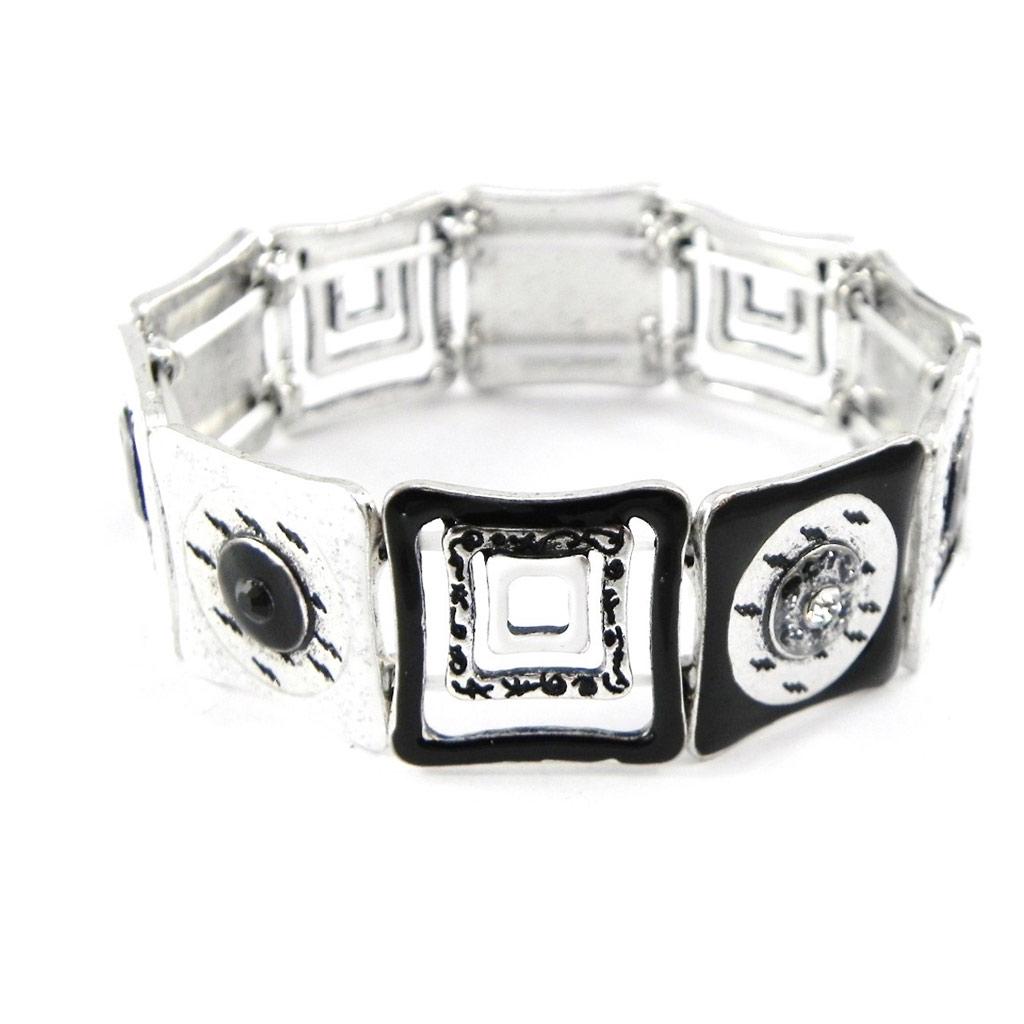 NOA [H8737] - Дизайнерский браслет «Акапулько» черно-белый