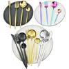 Gold Dinnerware Set Rainbow Tableware Dinner Set Stainless Steel Cutlery Set Mirror Knife Fork Tea Spoon Silverware Flatware Set