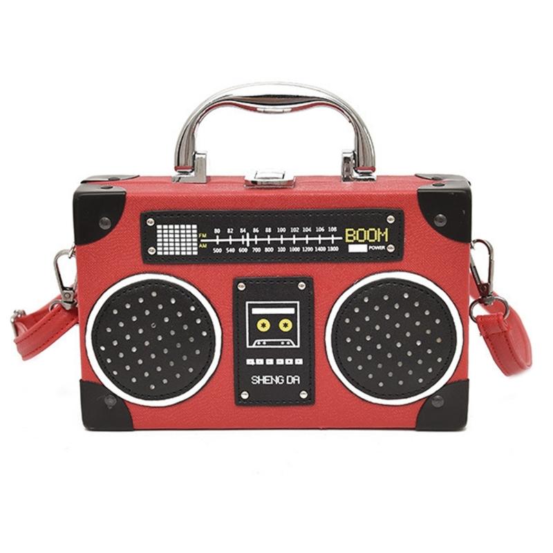 Женская сумка на плечо в форме радио, простая сумка-мессенджер, креативная сумочка и кошелек, вечерняя сумка, сумка кроссбоди из ПУ кожи