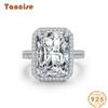 Tancise Classic 925 Sterling Silver Zircon Ring Ladies Jewelry Wedding Promise Party Gift