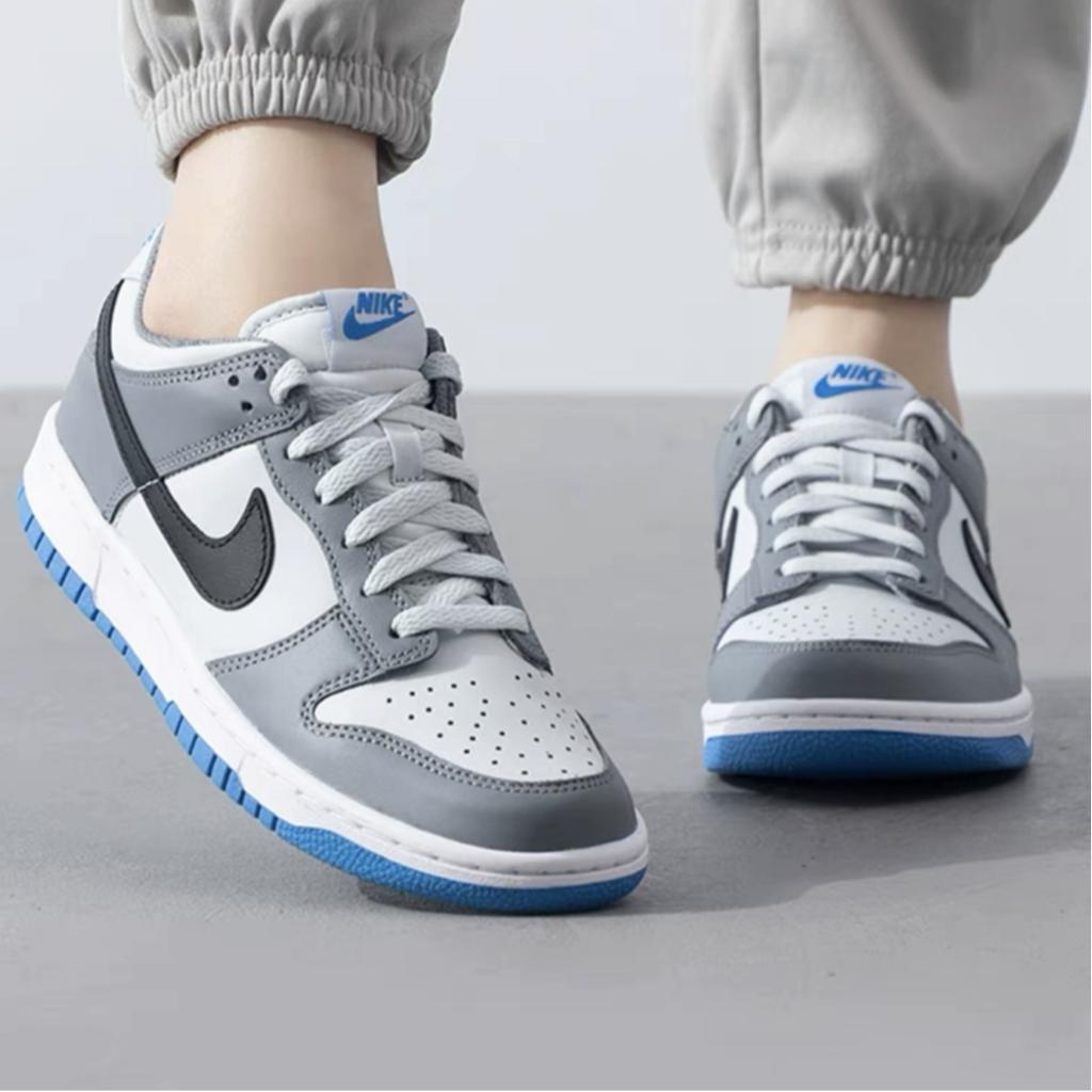 Nike Dunk Low GS Cool Grey Photo Blue Kids Sneakers Black Pure-Platinum Light-Photo-Blue FB9109-001