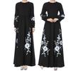 Womens Muslim Chiffon Long Sleeve Long Maxi Dress Vintage Dresses