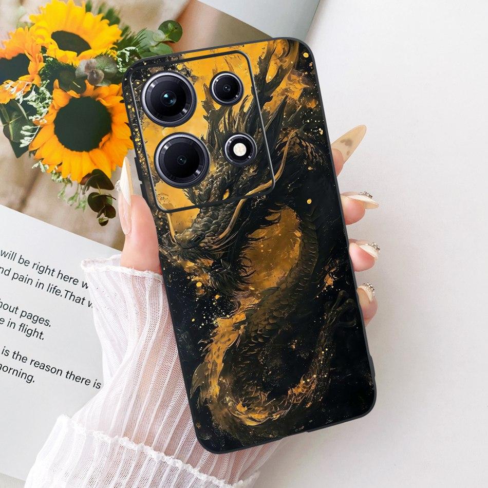 Для Infinix Note 30 30Pro X678B X6716B X6711 Крутой чехол для телефона 'Дракон Тигр' Note 30 Pro Note30 4G 5G Черные силиконовые мягкие чехлы