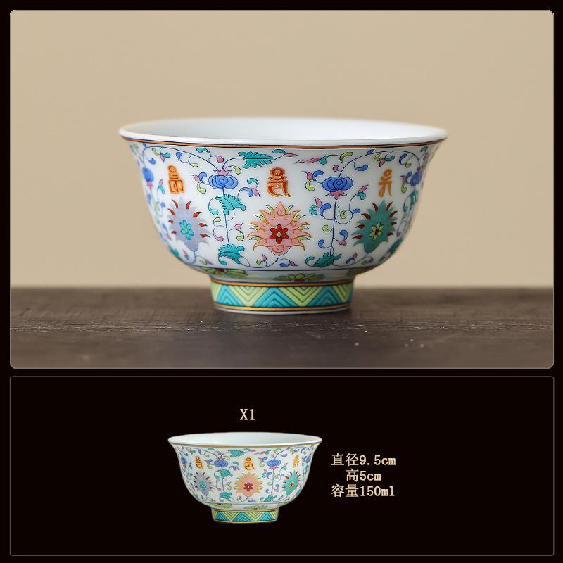 Blue and white bucket color tea cup New Chinese ceramic personal master cup Home office hospitality tea set Press hand small teacup
