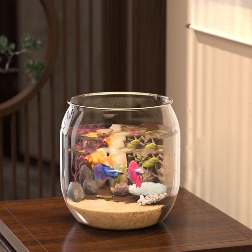Transparent Landscape Fish Tank Ultra Clear Fish Bowl Ecological Tank  Living Room