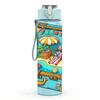 1PC Treasure Chest Nautical Pirate Print 750ml Color Plastic Sports Water Bottle Leakproof Flip Straw Lid Suitable for Sports Office Home Use