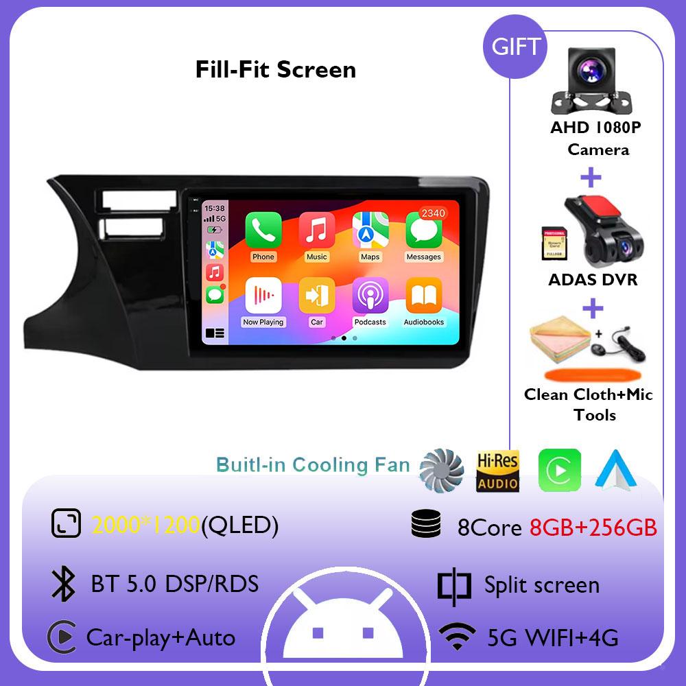 Android 14 Carplay Auto 4G+WIFI Car Radio For Honda City 2014 2015 2016 2017 GPS Navigation Multimedia Video Player Stereo Audio
