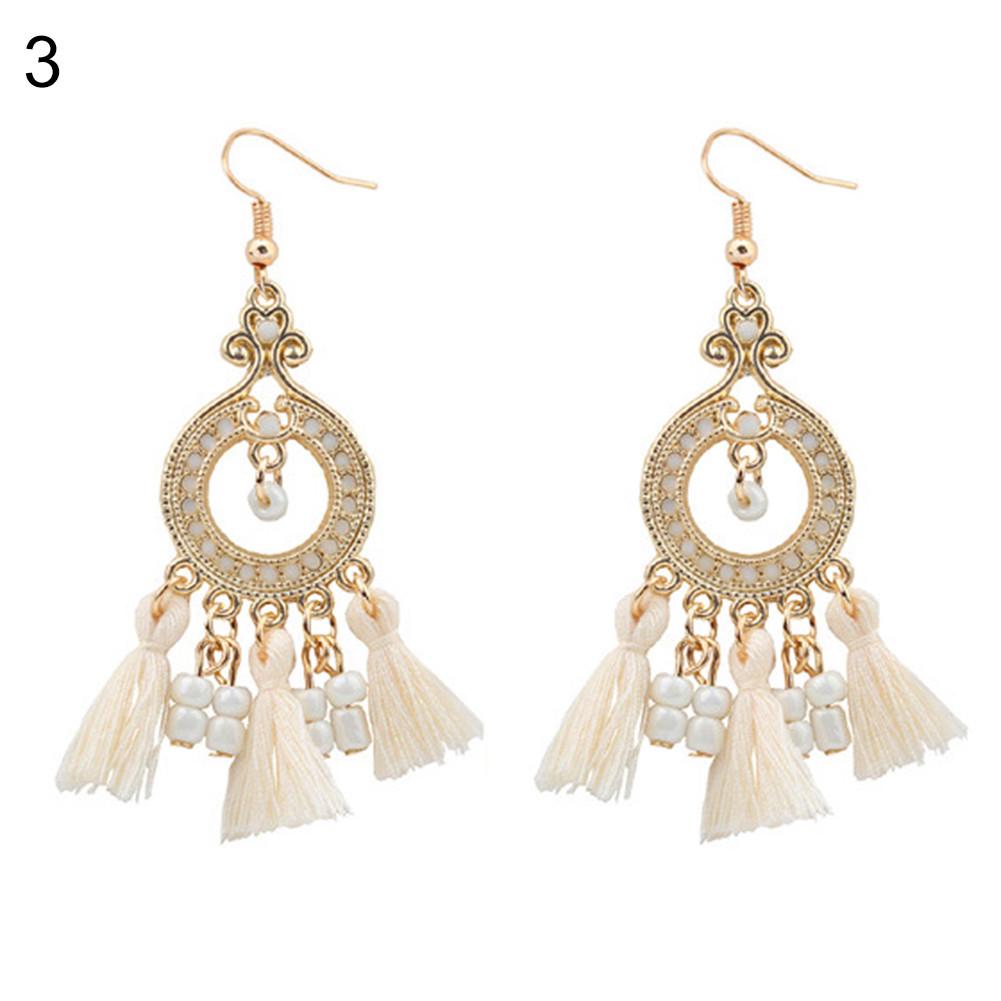 Women Vintage Boho Tassels Pendant Drop Dangle Hook Earrings Eardrop Jewelry