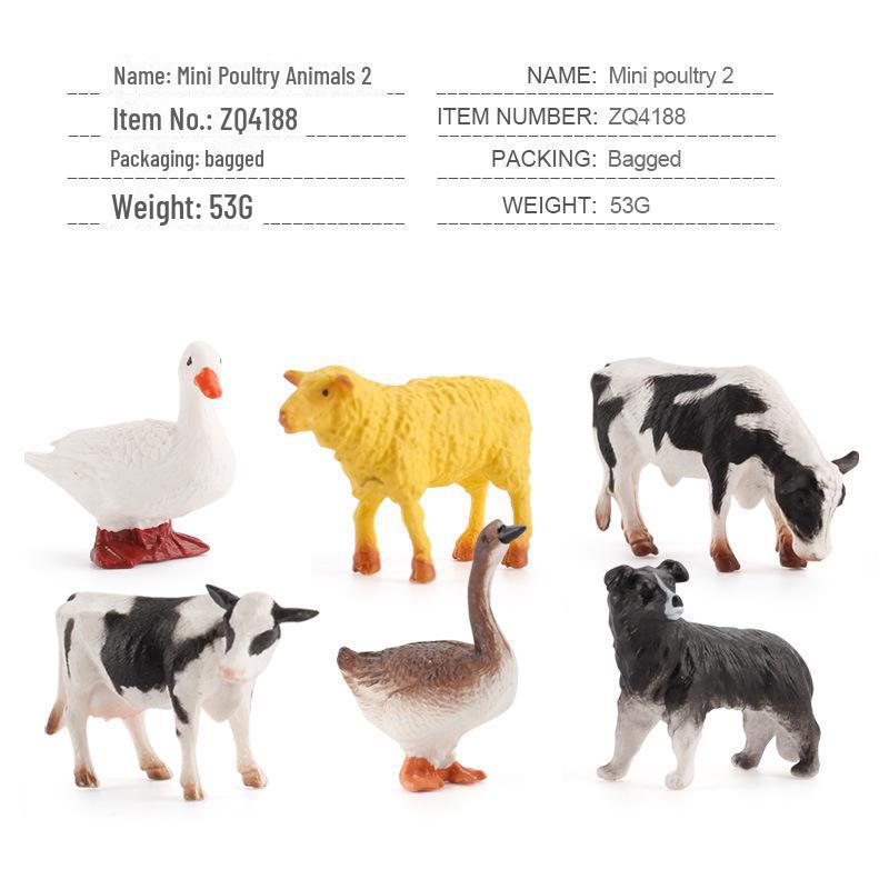 Мини-модели сельскохозяйственных животных ручной работы: Курица, утка, корова для декора стола из песка и детских игрушек