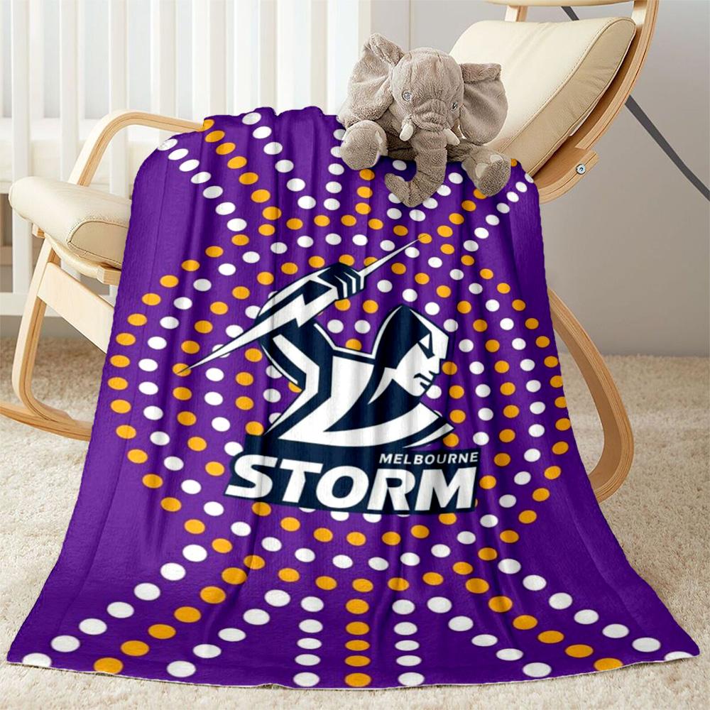 Melbourne Storm Team Logo blankets Suitable for sofas, travel, living rooms also a good gift for friends and family Suitable for all seasons.