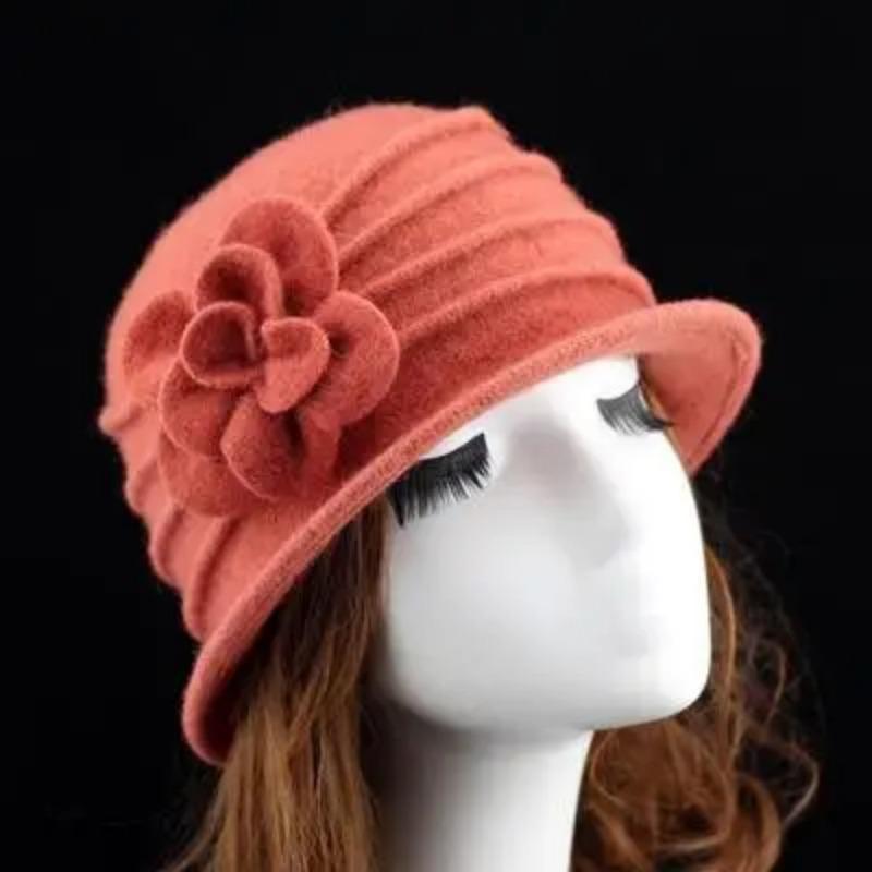 Flower New Section 100% Wool Hat Autumn Winter Middle-aged Female Soft Hat Women European Tide Dome Felted Mummy Thought Hat
