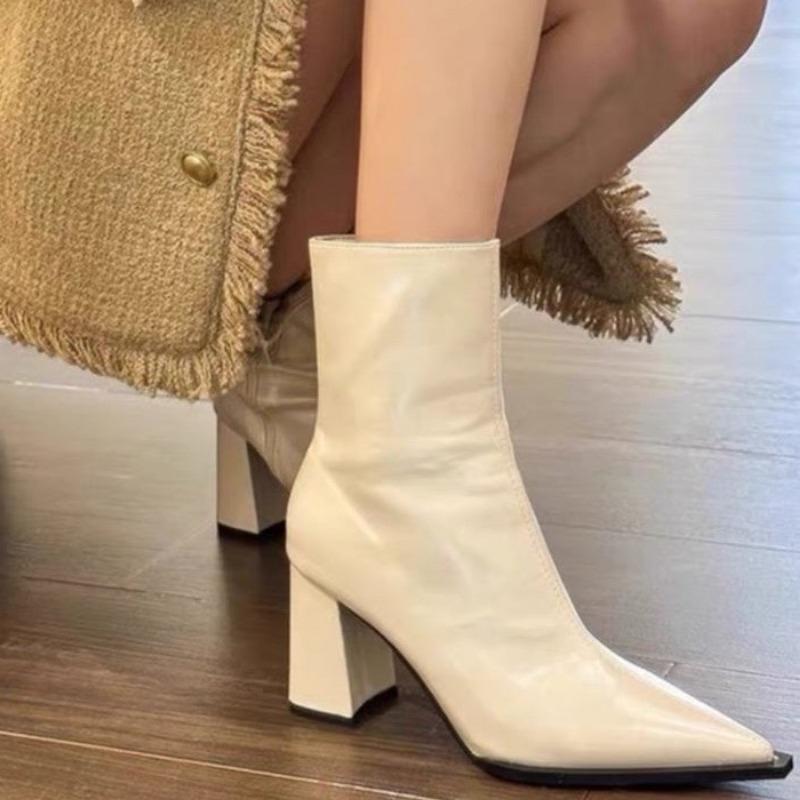 Острый носок женские ботильоны брендовые сексуальные туфли на высоком каблуке кожаные туфли зима 2025 тренд элегантные офисные туфли модные вечерние ботинки женские