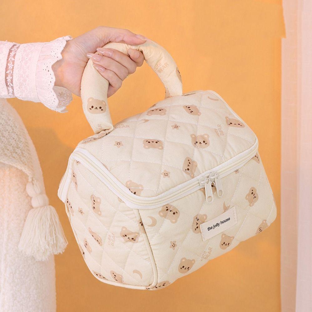 Cartoon Cosmetic Bag Bear Rabbit Makeup Brush Case Korean Ins Storage Bag Lady/Girls/Women
