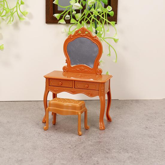 Doll Mansion Furniture Set Miniature Dressing Table Bunk Bed Bedside Table Dolls Bedroom Accessories for Kids Pretend Play