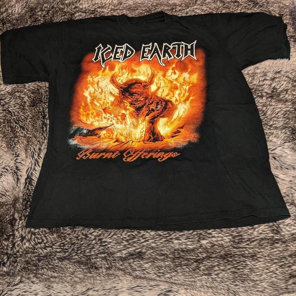 Винтажная футболка Iced Earth Burnt Offerings Черная Мужская S-234XL M311 Унисекс