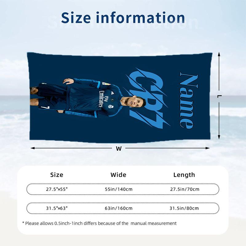 CR7 Custom Name Printed Beach Towel Personalized Soft Towel For Swimming Beach Travel