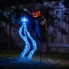 Creepy Party Props for Outside Halloween Soul Harvester Solar Garden Stake Light, Animated Ghost Lantern with Outdoor Lawn Decorations Flowing