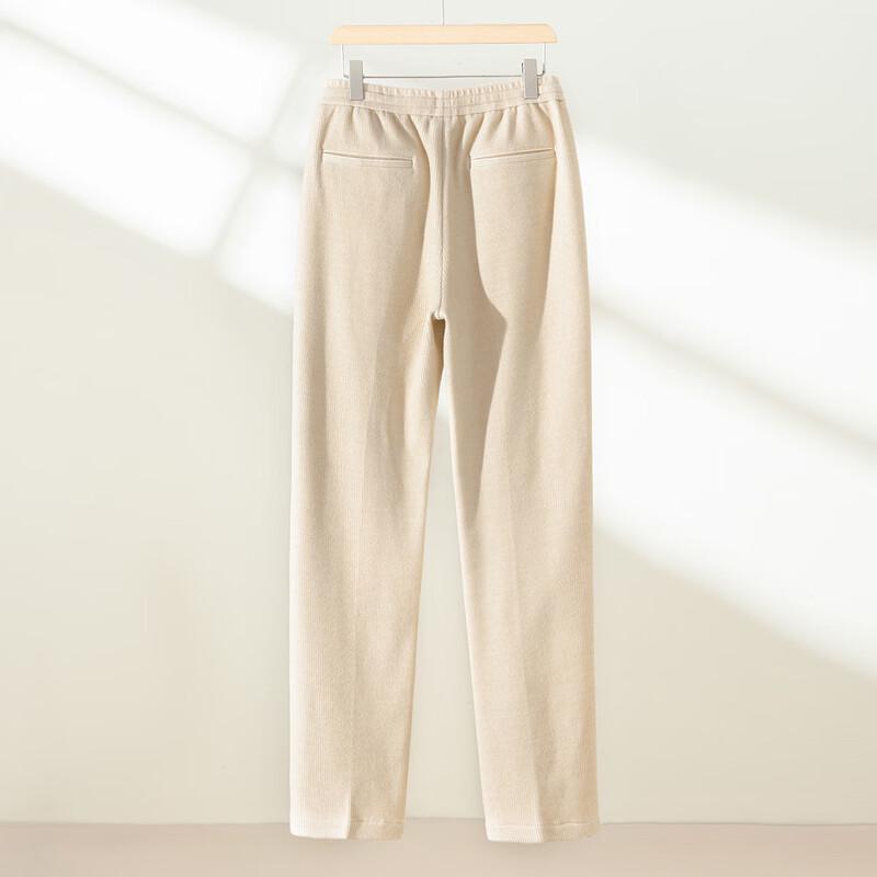 Ronz Men's Autumn/Winter Wool Blend Straight-Leg Trousers