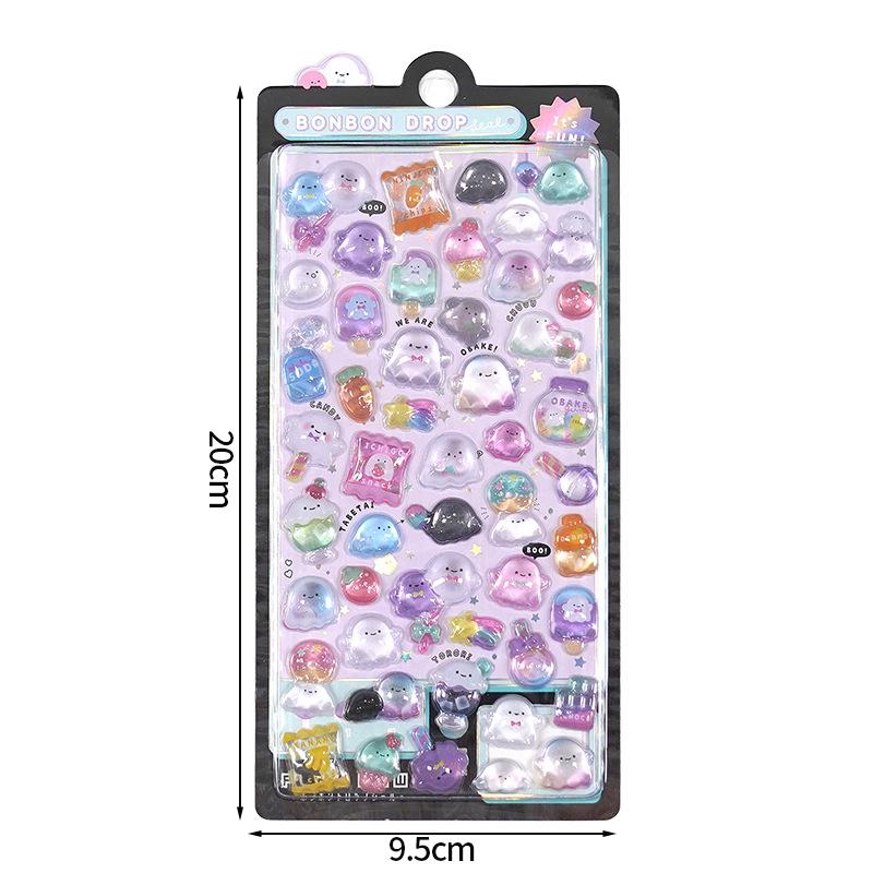 Милые 3D наклейки Мультяшные 3D Эстетичные наклейки для скрапбукинга Сделай сам Чехол для телефона Каваий Наклейки Канцелярские товары Корейские Декали Кристальная наклейка