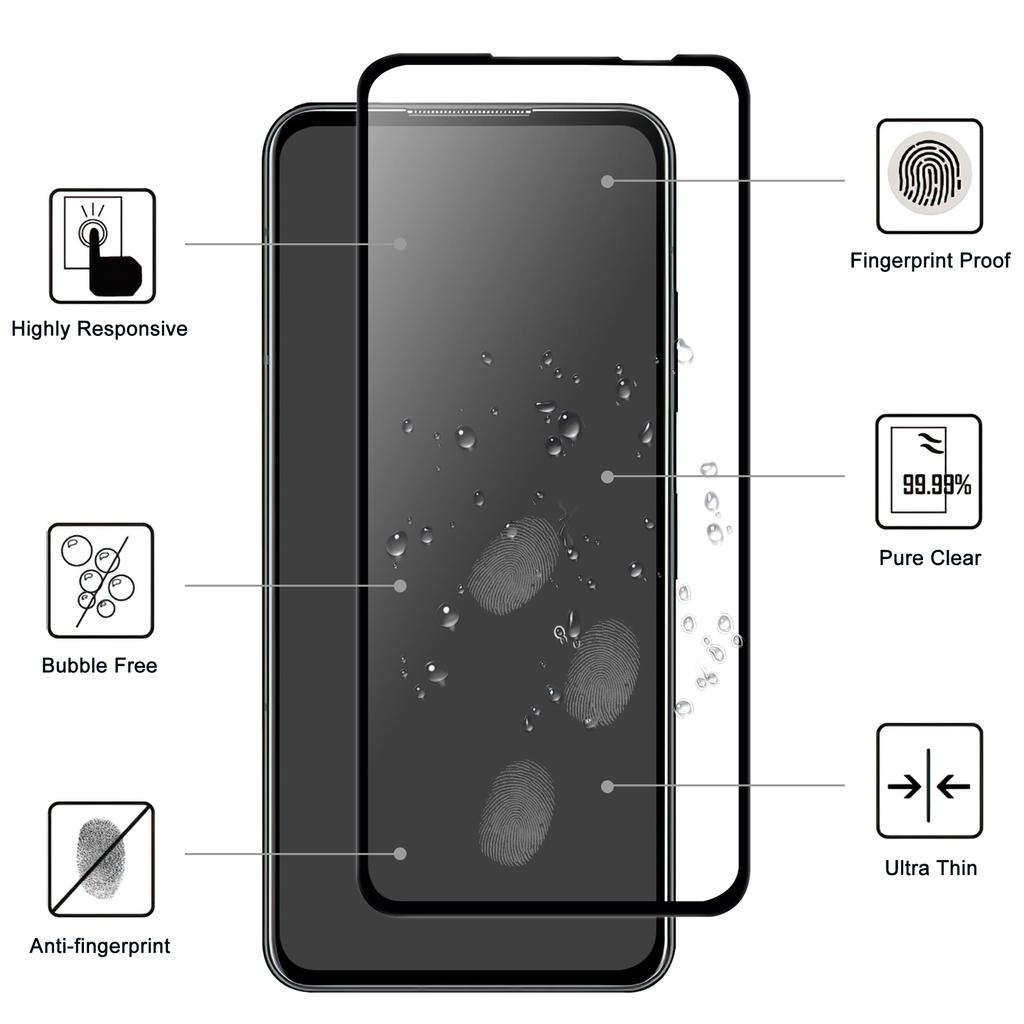 Для Asus Zenfone 10 5G Защитное стекло для экрана телефона с полным клеевым слоем, HD прозрачное, с черной рамкой, стекло AGC