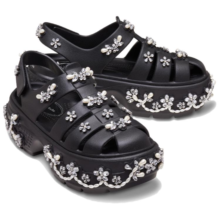 Simone Rocha x Crocs Stomp Fisherman Sandal Черные Унисекс Кроссовки 211428-001