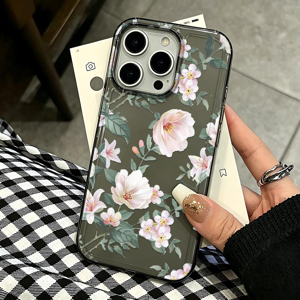 Чехол для iPhone 13 Pro Max с нежными цветами, прозрачная задняя крышка для iPhone 15 Plus 16 14 17 Air 12 11 Funda