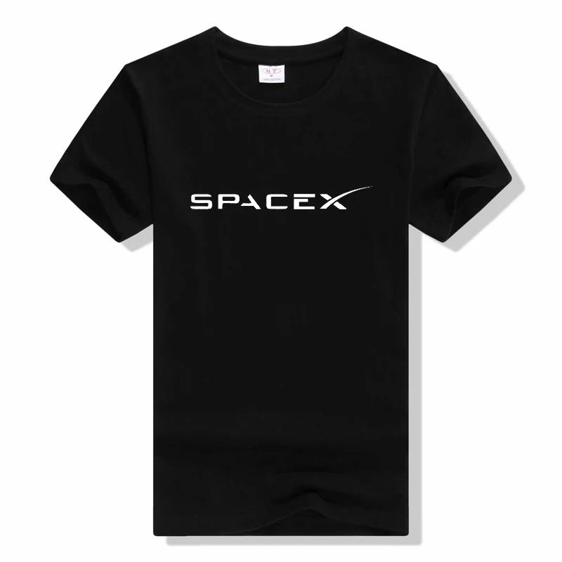 Новая футболка с логотипом SPACEX SPACE X мужская брендовая футболка мужчины су...