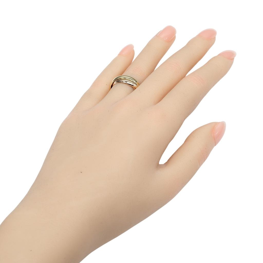 CARTIER Trinity Ring 0.1" band K18 Gold (YGxPGxWG) #4.3(US Size) 6.57g Women Used