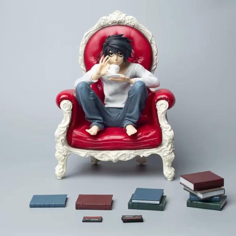 Статуэтка L в сидячей позе из Death Note - Милый и Очаровательный Стиль, Украшение для Комнаты и Стола, Коллекционная Фигурка в Коробке, Идеальный Подарок