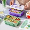 1300ML Cartoon Compartment Bento Box Student Children Fruit Vegetable Lunch Box Microwave Heating Sealed Thermal Food Container