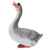 Goose Statue Figurine Resin Gray Goose Farm Animal Sculpture Desktop Ornament for Home Garden Patio