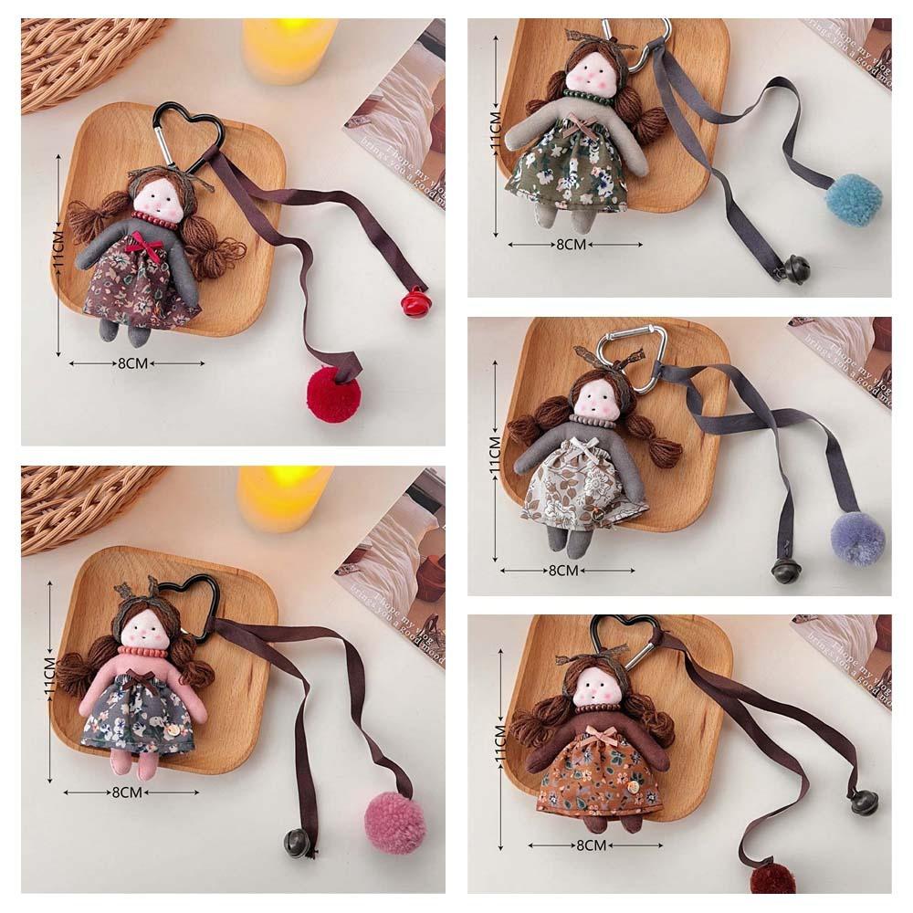 Тканевое Платье с Цветочным Принтом Кукла Долли Девочки Плюшевая Мягкая Кукла Мультяшный Подвеска для Сумки Декор для Рюкзака