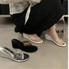 Fashion Summer Women Flip Flop Fashion PVC Transparent Women Slippers Designer Clip Toe Wedge Heel Slippers Casual Beach Slippers Slides
