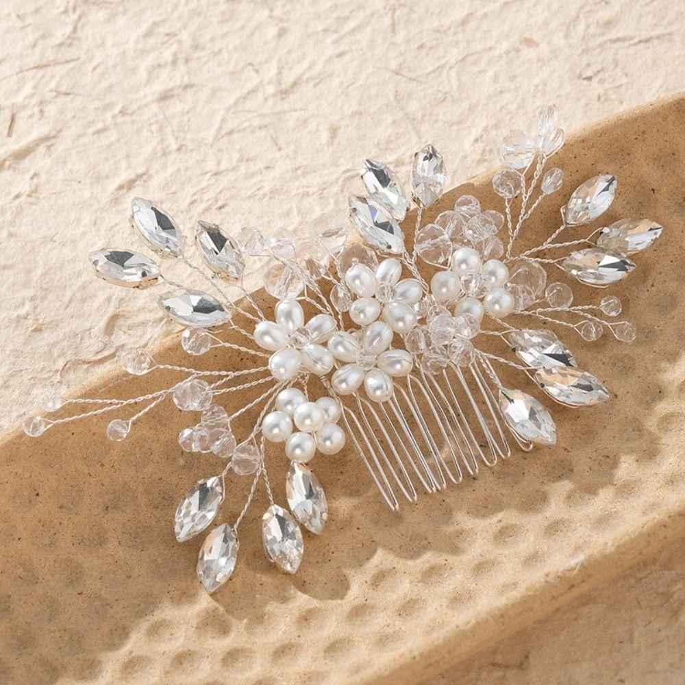 Flower Bridal Hair Accessories Rhinestone Bridesmaid Jewelry Luxury Hairpins Women