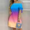 Women's Casual Fashion Home Gradient One Shoulder Dress