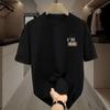Versatile Black Ice Silk T-Shirt: Unisex Summer Hong Kong Style, Trendy Short Sleeve for Couples