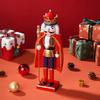 38СМ Деревянный Король Щелкунчик Солдат Чисто ручной работы Рождественская Статуэтка Украшения для стола дома и офиса Праздничный Декор для выставки