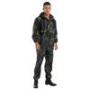 Mens Waterproof Jumpsuit Reflective Strip Rainsuit Long Sleeve Hooded Raincoat Zipper Coverall Workwear