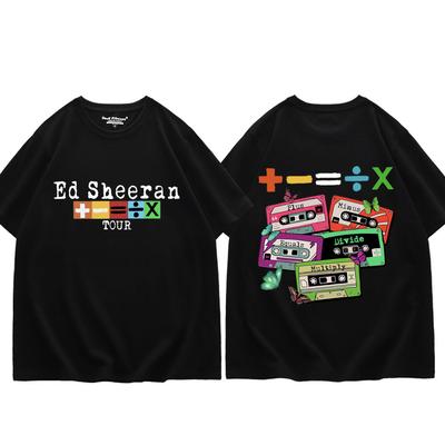 Мерч тура Ed Sheeran Mathematics Футболка Харадзюку Y2k Оверсайз Футболка с коротким рукавом Мужская Женская Повседневный Дышащий Топ