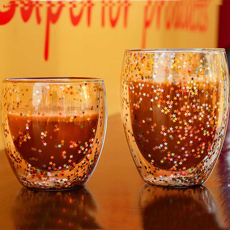 BORREY, яркая стеклянная чашка со звездным небом, чашка для холодных напитков, сока, молочного коктейля, студенческая чашка, прозрачная кружка для кофе с молоком, посуда для напитков, подарок