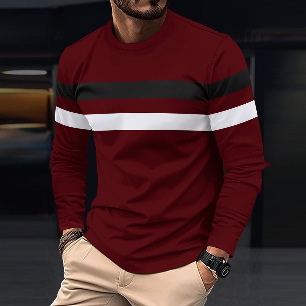 Men's T Shirt O-Neck Clothing Apparel Outdoor Long Sleeve Print Fashion Designer Vintage