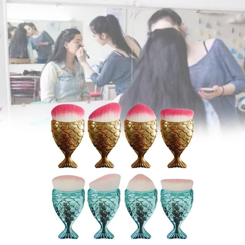 Косметическая кисть в форме русалки, прочная пластиковая ручка, профессиональные принадлежности, для дома