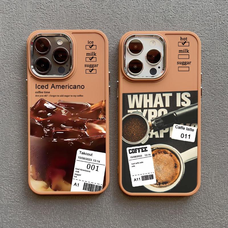 Коричневый Айс Латте Американо Чехол для Телефона для Iphone 12 11 14 13 15 16 Pro Max Mini X XR XS 7 8 Plus SE2 Ударопрочный Печатный Чехол